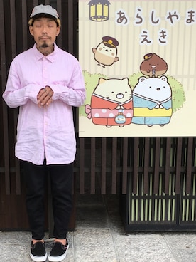 「CPH（シーピーエイチ）のアイテム（キャップ）」を使った、と んさん（メンズ・173cm）の秋コーディネート