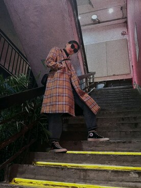 「CONVERSE（コンバース）のアイテム（Shoes、ブラック系）」を使った、雅哥啊さん（レディース）の春コーディネート