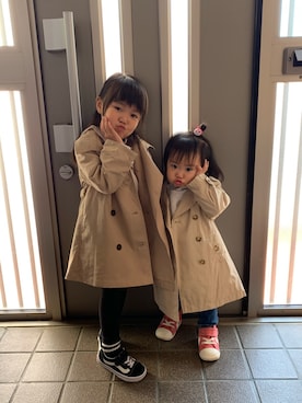 「アイテム（トレンチコート）」を使った、A&Nさん（キッズ・100cm）の秋コーディネート