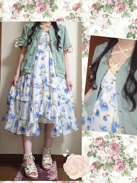 「axes femme（アクシーズファム）のアイテム（キャミソール）」を使った、しゃけまろさん（レディース・148cm）の夏コーディネート