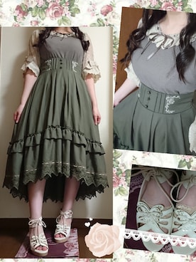 「axes femme（アクシーズファム）のアイテム（サンダル）」を使った、しゃけまろさん（レディース・148cm）の秋コーディネート