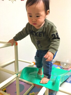 「滑り台」｜kankanさん（キッズ・80cm）の冬コーディネート