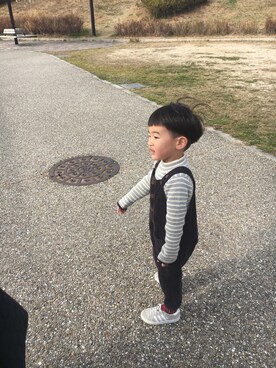 「ZARA（ザラ）のアイテム（サロペット/オーバーオール）」を使った、iroさん（キッズ・100cm）の冬コーディネート