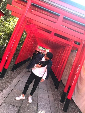 「JUNRED（ジュンレッド）のアイテム（デニムジャケット）」を使った、ゆうさん（メンズ・173cm）の秋コーディネート