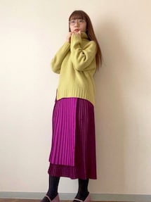 ユナイテッドトウキョウ カシミヤ混 ゆるっと ウール タートル ニット パープル UNITED TOKYO（ユナイテッドトウキョウ）の「《WEB限定