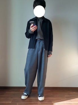 「STUDIOUS（ステュディオス）のアイテム（ブルゾン）」を使った、HiROKiさん（メンズ・174cm）の冬コーディネート