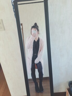 「インディゴデニム」｜「アイテム（その他アウター）」を使った、taaaaaaさん（レディース・150cm）の冬コーディネート