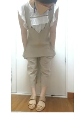 「DHOLIC（ディーホリック）のアイテム（サロペット/オーバーオール）」を使った、くみまろさん（レディース・162cm）の夏コーディネート