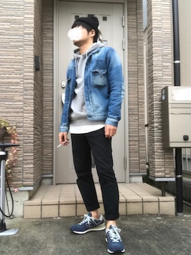 「SEVENDAYS=SUNDAY（セブンデイズサンデイ）のアイテム（デニムジャケット）」を使った、タルナンドさん（メンズ・165cm）の秋コーディネート