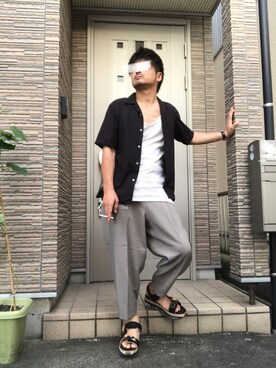 「UNITED TOKYO（ユナイテッドトウキョウ）のエアマルチソールサンダル（サンダル）」を使った、タルナンドさん（メンズ・165cm）の夏コーディネート
