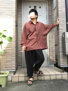 「UNITED TOKYO（ユナイテッドトウキョウ）のエアマルチソールサンダル（サンダル）」を使った、タルナンドさん（メンズ・165cm）の夏コーディネート