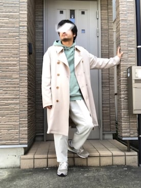 「SENSE OF PLACE by URBAN RESEARCH（センスオブプレイスバイアーバンリサーチ）のアイテム（トレンチコート）」を使った、タルナンドさん（メンズ・165cm）の冬コーディネート