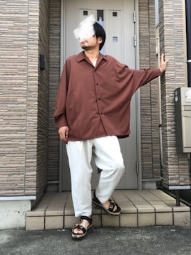 「UNITED TOKYO（ユナイテッドトウキョウ）のエアマルチソールサンダル（サンダル）」を使った、タルナンドさん（メンズ・165cm）の春コーディネート