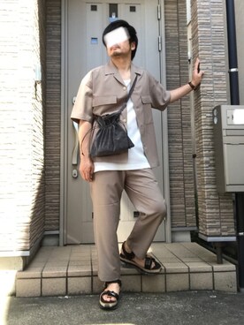 「UNITED TOKYO（ユナイテッドトウキョウ）のエアマルチソールサンダル（サンダル）」を使った、タルナンドさん（メンズ・165cm）の春コーディネート