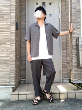 「UNITED TOKYO（ユナイテッドトウキョウ）のエアマルチソールサンダル（サンダル）」を使った、タルナンドさん（メンズ・165cm）の夏コーディネート