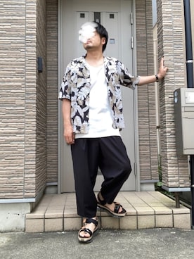 「UNITED TOKYO（ユナイテッドトウキョウ）のエアマルチソールサンダル（サンダル）」を使った、タルナンドさん（メンズ・165cm）の夏コーディネート