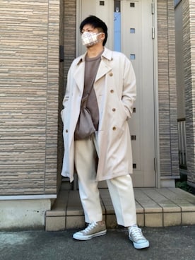 「SENSE OF PLACE by URBAN RESEARCH（センスオブプレイスバイアーバンリサーチ）のアイテム（トレンチコート）」を使った、タルナンドさん（メンズ・165cm）の冬コーディネート