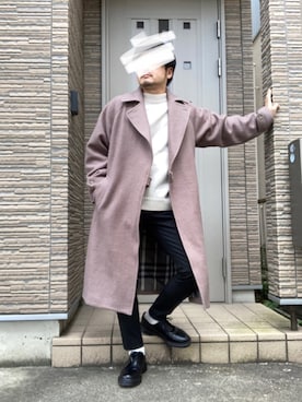 「shiki tokyo（シキトウキョウ）のアイテム（トレンチコート）」を使った、タルナンドさん（メンズ・165cm）の冬コーディネート