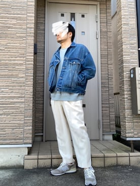 「JUNRED（ジュンレッド）のアイテム（デニムジャケット）」を使った、タルナンドさん（メンズ・165cm）の冬コーディネート