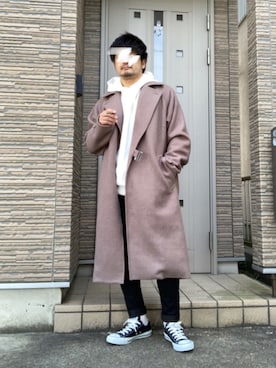 「shiki tokyo（シキトウキョウ）のアイテム（トレンチコート）」を使った、タルナンドさん（メンズ・165cm）の春コーディネート