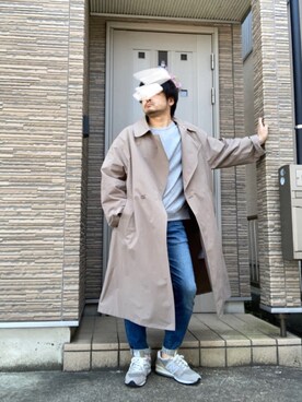 「niko and...（ニコアンド）のアイテム（トレンチコート）」を使った、タルナンドさん（メンズ・165cm）の春コーディネート