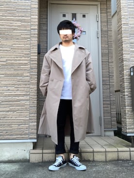 「niko and...（ニコアンド）のアイテム（トレンチコート）」を使った、タルナンドさん（メンズ・165cm）の春コーディネート