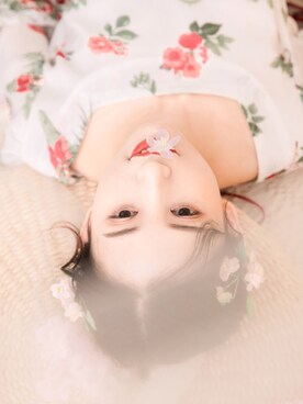 「no brand（ノーブランド）のアイテム（シャツワンピース、ホワイト系）」を使った、树树Eさん（レディース）の冬コーディネート