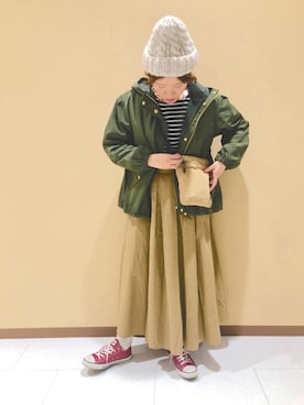 「アイラブCONVERSE」｜「アイテム（マウンテンパーカー）」を使った、miyuさん（レディース・157cm）の秋コーディネート