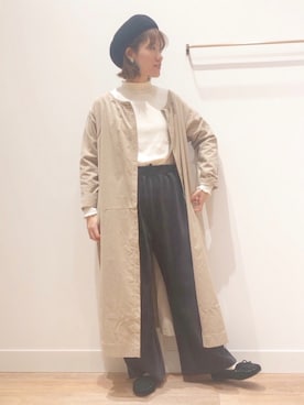 「studio CLIP（スタディオクリップ）のアイテム（イヤリング）」を使った、miyuさん（レディース・157cm）の秋コーディネート