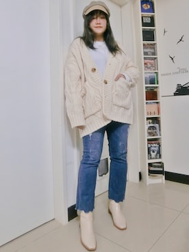 「LOVFEE（ラッフィ）のアイテム（ジャケット/アウター）」を使った、𝐹𝑢𝑟𝑏𝑦さん（レディース・160cm）の冬コーディネート