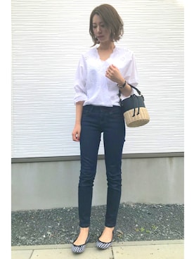 「スカラップ」｜「アイテム（アナログ腕時計）」を使った、♡Risa♡さん（レディース・160cm）の春コーディネート