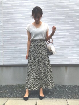 ♡Risa♡さんの「ハナクルミボタンＡラインスカート　828989」を使ったコーディネート
