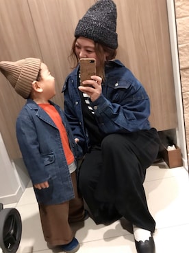 「AS KNOW AS PINKY（アズノゥアズピンキー）のアイテム」を使った、☺︎rimu☺︎さん（キッズ・90cm）の春コーディネート