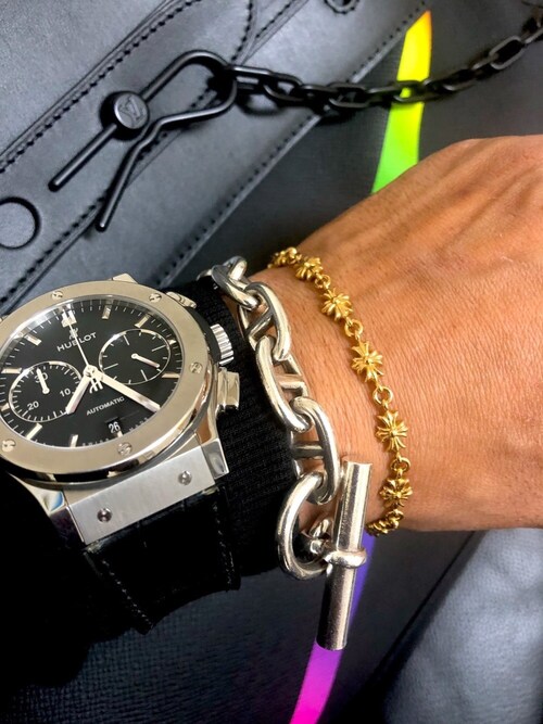 もこ太郎 Chrome Heartsのブレスレットを使ったコーディネート Wear
