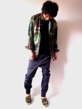 「無印良品（ムジルシリョウヒン）のアイテム（シャツ/ブラウス）」を使った、BEATJIVEさん（メンズ・178cm）の夏コーディネート