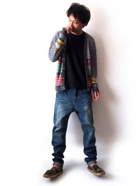 「アイテム（カーディガン/ボレロ、その他）」を使った、BEATJIVEさん（メンズ・178cm）の秋コーディネート