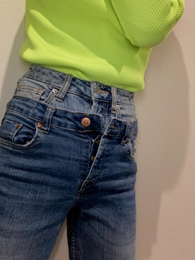 「ZARA（ザラ）のアイテム（ニット/セーター、イエロー系）」を使った、2999さん（レディース・159cm）の秋コーディネート