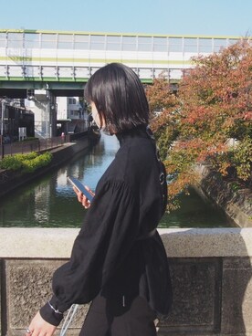 「ZARA（ザラ）のアイテム（シャツ/ブラウス、ブラック系）」を使った、2999さん（レディース・159cm）の秋コーディネート