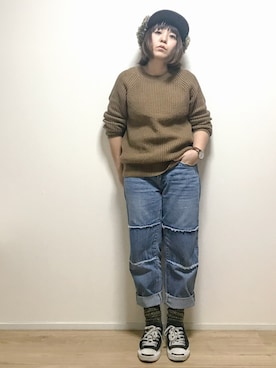 「CONVERSE（コンバース）のCONVERSE コンバース ジャック パーセル / JACK PURCEL（スニーカー）」を使った、osonosanさん（レディース・146cm）の秋コーディネート