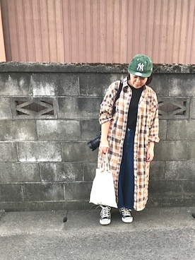 「NEWERA」｜「アイテム（シャツワンピース）」を使った、osonosanさん（レディース・146cm）の夏コーディネート