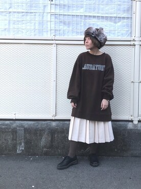 「N.（N. Natural Beauty Basic）（エヌエヌナチュラルビューティーベーシック）のアイテム（スウェット）」を使った、osonosanさん（レディース・146cm）の冬コーディネート