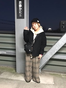 「override 」｜「アイテム（ステンカラーコート）」を使った、osonosanさん（レディース・146cm）の冬コーディネート