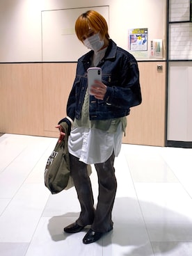 「SENSE OF PLACE by URBAN RESEAR」｜「アイテム（デニムジャケット）」を使った、osonosanさん（レディース・146cm）の春コーディネート