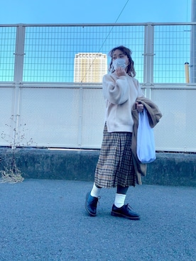 「タイツ×靴下」｜「アイテム（ブーツ）」を使った、osonosanさん（レディース・146cm）の秋コーディネート