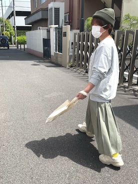 「kutir」｜「アイテム（スウェット）」を使った、osonosanさん（レディース・146cm）の春コーディネート