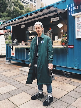「UNDERCOVER（アンダーカバー）のアイテム（その他アウター）」を使った、不良さん（メンズ・170cm）の冬コーディネート