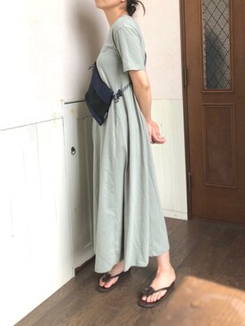 「アイテム（メッセンジャーバッグ、ブルー系）」を使った、aiaiさん（レディース・160cm）の夏コーディネート