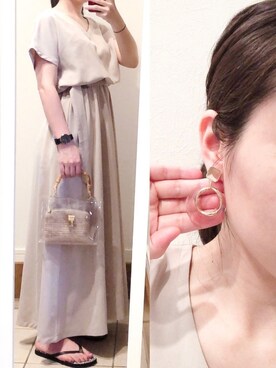 「ビーサン」｜「アイテム（腕時計）」を使った、momi.さん（レディース・152cm）の夏コーディネート