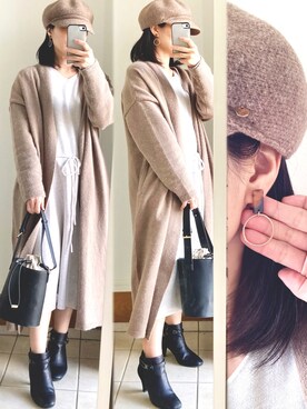 「Bou Jeloud」｜「アイテム（ワンピース/ドレス）」を使った、momi.さん（レディース・152cm）の冬コーディネート