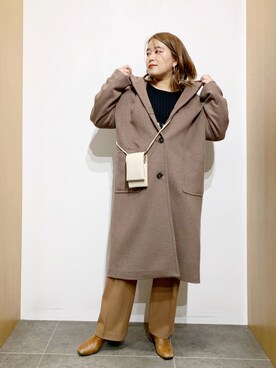 「モバイルショルダー」｜「アイテム（その他アウター）」を使った、サトみ。さん（レディース・151cm）の冬コーディネート